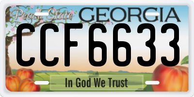 GA license plate CCF6633