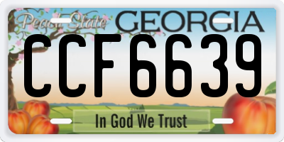 GA license plate CCF6639