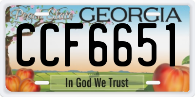 GA license plate CCF6651