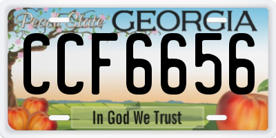 GA license plate CCF6656