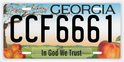 GA license plate CCF6661