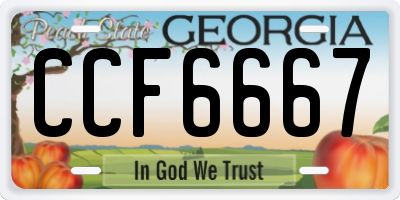 GA license plate CCF6667