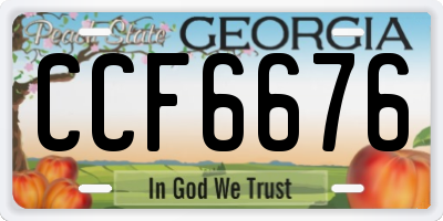 GA license plate CCF6676