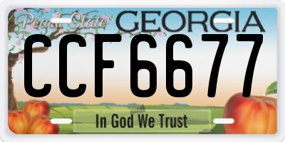 GA license plate CCF6677