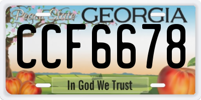 GA license plate CCF6678