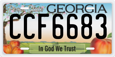 GA license plate CCF6683