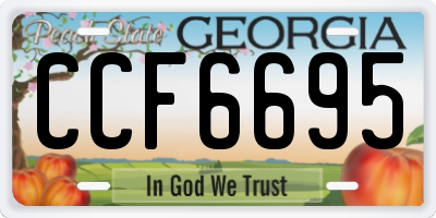 GA license plate CCF6695