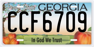 GA license plate CCF6709