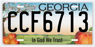 GA license plate CCF6713