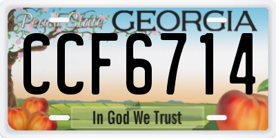 GA license plate CCF6714
