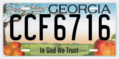 GA license plate CCF6716