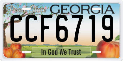 GA license plate CCF6719