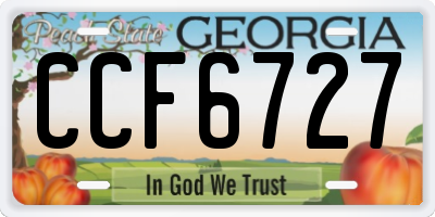 GA license plate CCF6727