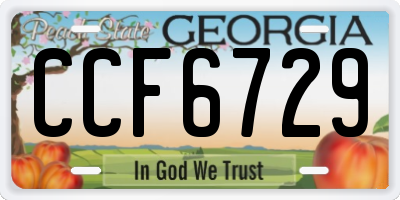 GA license plate CCF6729