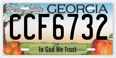 GA license plate CCF6732