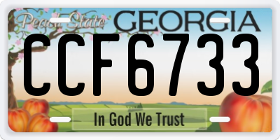 GA license plate CCF6733