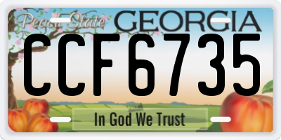 GA license plate CCF6735