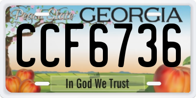 GA license plate CCF6736