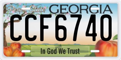 GA license plate CCF6740