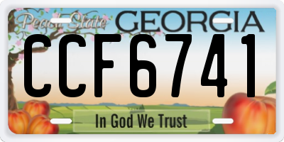 GA license plate CCF6741