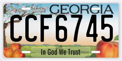 GA license plate CCF6745