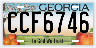 GA license plate CCF6746