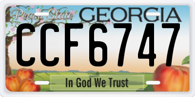 GA license plate CCF6747