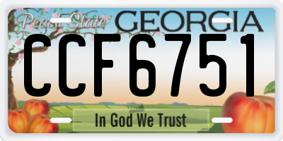 GA license plate CCF6751