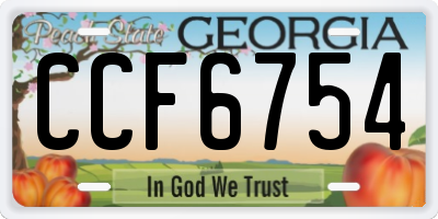 GA license plate CCF6754