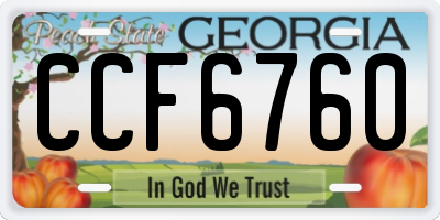 GA license plate CCF6760