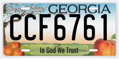 GA license plate CCF6761