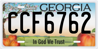 GA license plate CCF6762