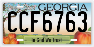 GA license plate CCF6763