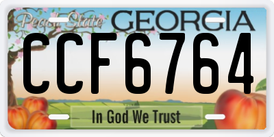 GA license plate CCF6764