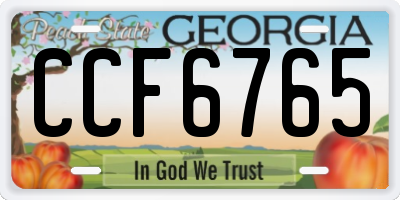 GA license plate CCF6765