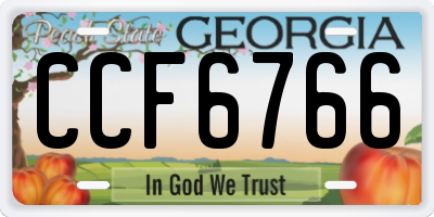 GA license plate CCF6766