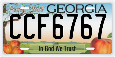 GA license plate CCF6767