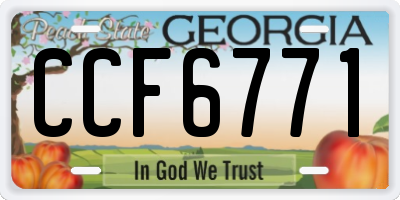 GA license plate CCF6771