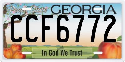 GA license plate CCF6772