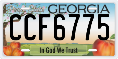 GA license plate CCF6775
