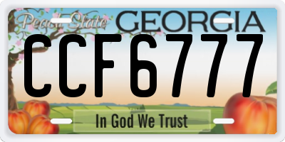 GA license plate CCF6777