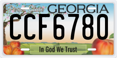 GA license plate CCF6780