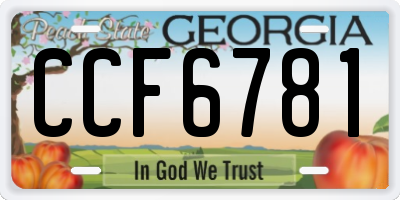 GA license plate CCF6781
