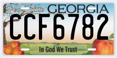 GA license plate CCF6782