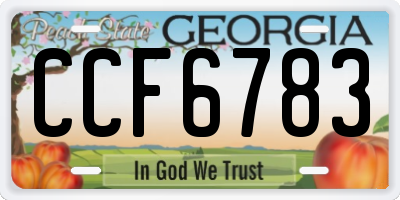 GA license plate CCF6783