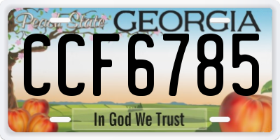 GA license plate CCF6785
