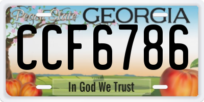 GA license plate CCF6786