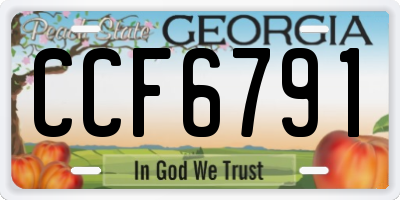 GA license plate CCF6791
