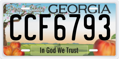 GA license plate CCF6793