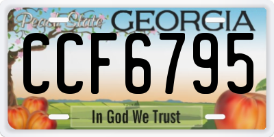 GA license plate CCF6795